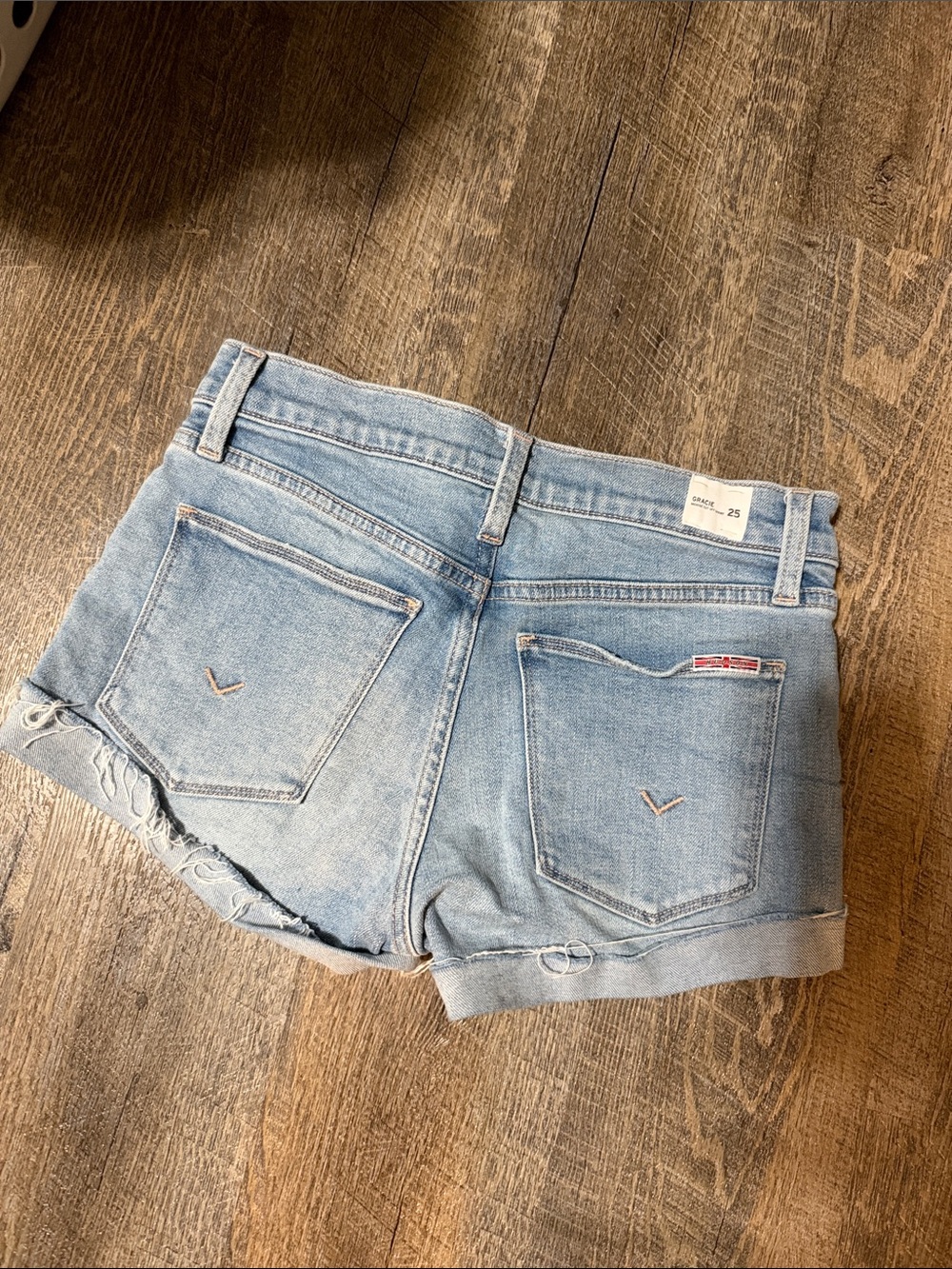 Hudson Jeans Light Blue Distressed Denim Shorts